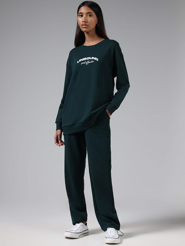 Studiofit Green Typographic Sweatshirt