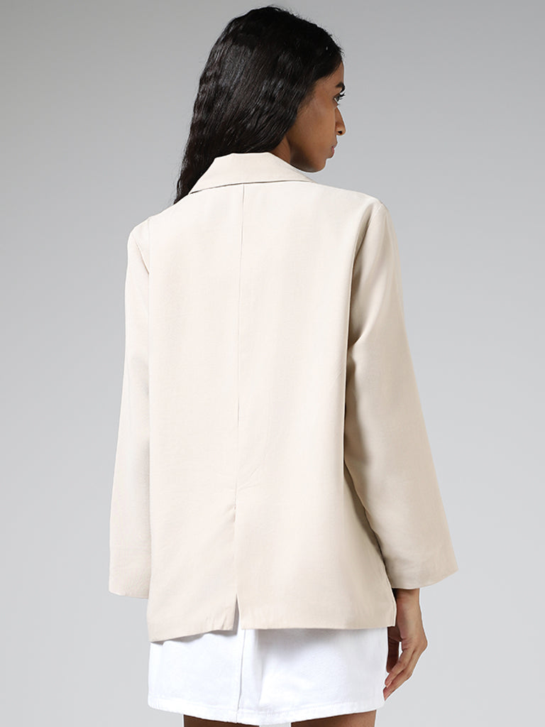 Nuon Solid Light Beige Jacket