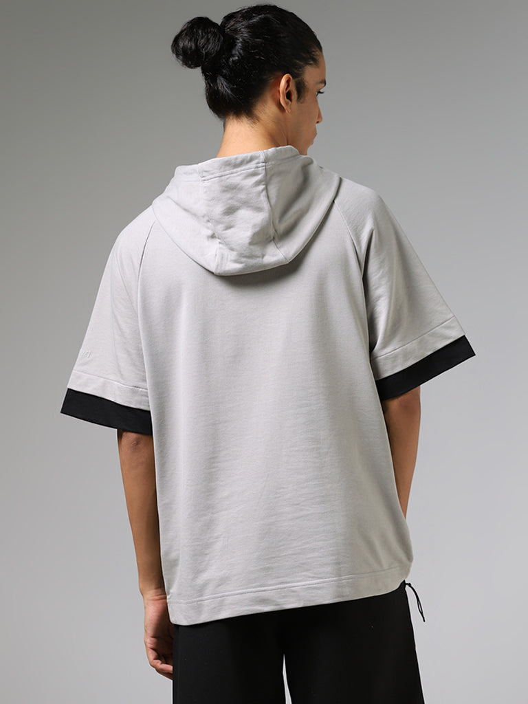 Studiofit Grey Relaxed-Fit Hoodie Pullover