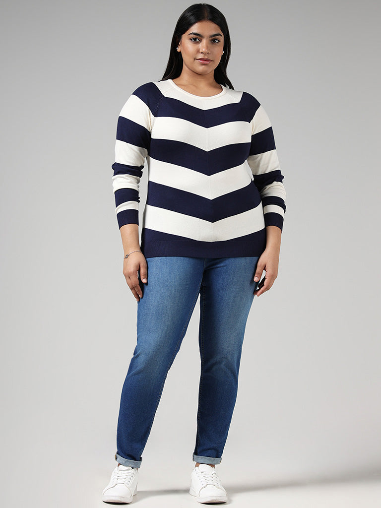 Gia Navy Striped Sweater