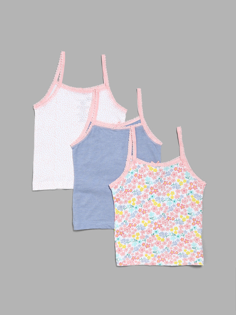 HOP Kids Printed Multicolour Camisoles - Pack of 3