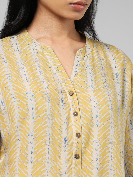 Utsa Mustard Striped Kurti