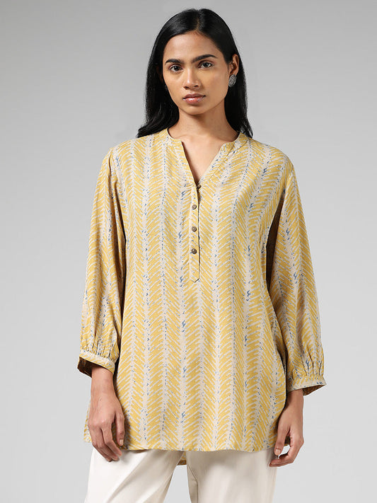 Utsa Mustard Striped Kurti