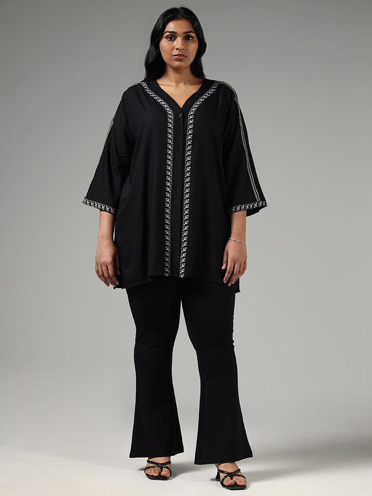 Gia Black Button Down Top