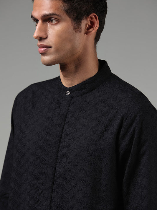 Kala by ETA Black Embroidered Kurta