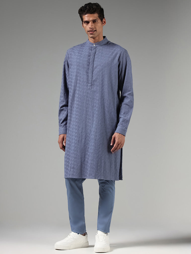 Kala by ETA Blue Embroidered Kurta