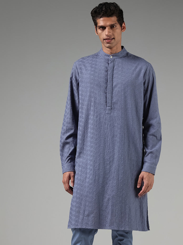 Kala by ETA Blue Embroidered Kurta