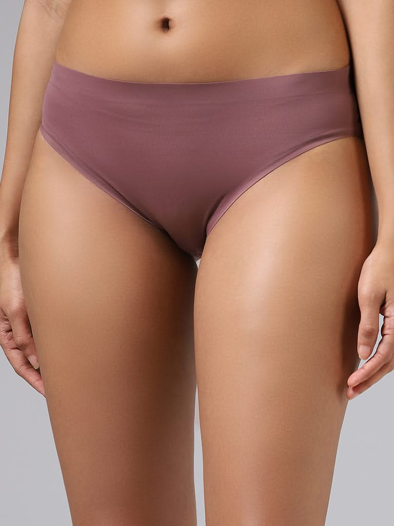 Wunderlove Solid Dusty Rose Invisible High-Leg Brief