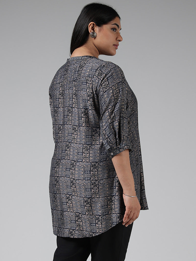 Diza Indigo Printed Kurti