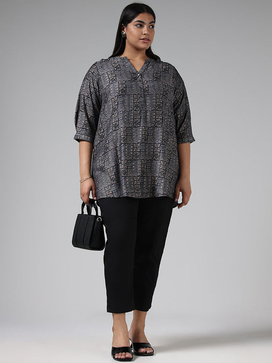 Diza Indigo Printed Kurti