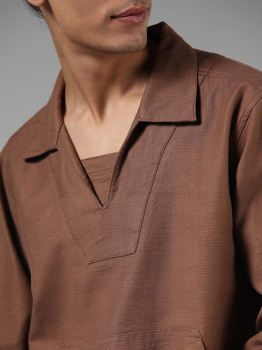 ETA Solid Brown Resort-Fit sweatshirt