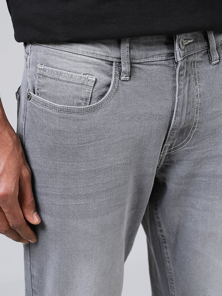 Nuon Grey Slim - Fit Mid - Rise Jeans