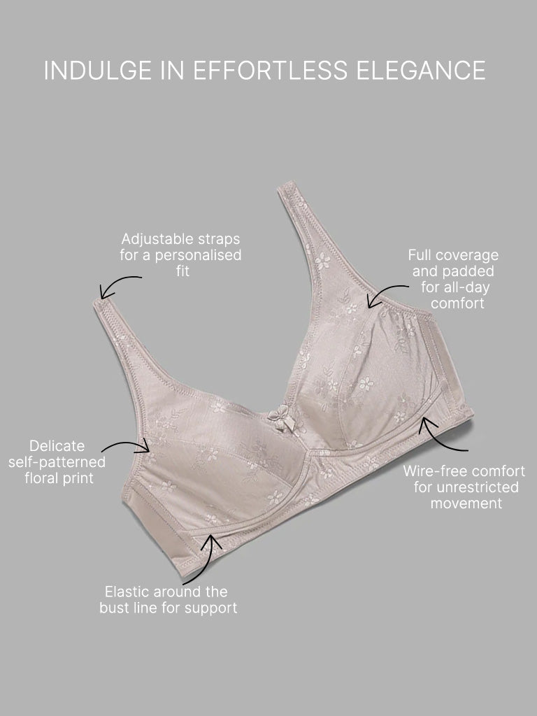 Wunderlove Nude Self-Patterned Bra