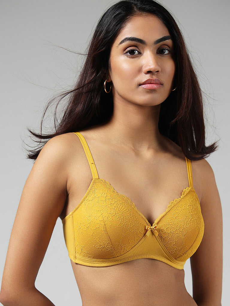 Wunderlove Yellow Laced Bra