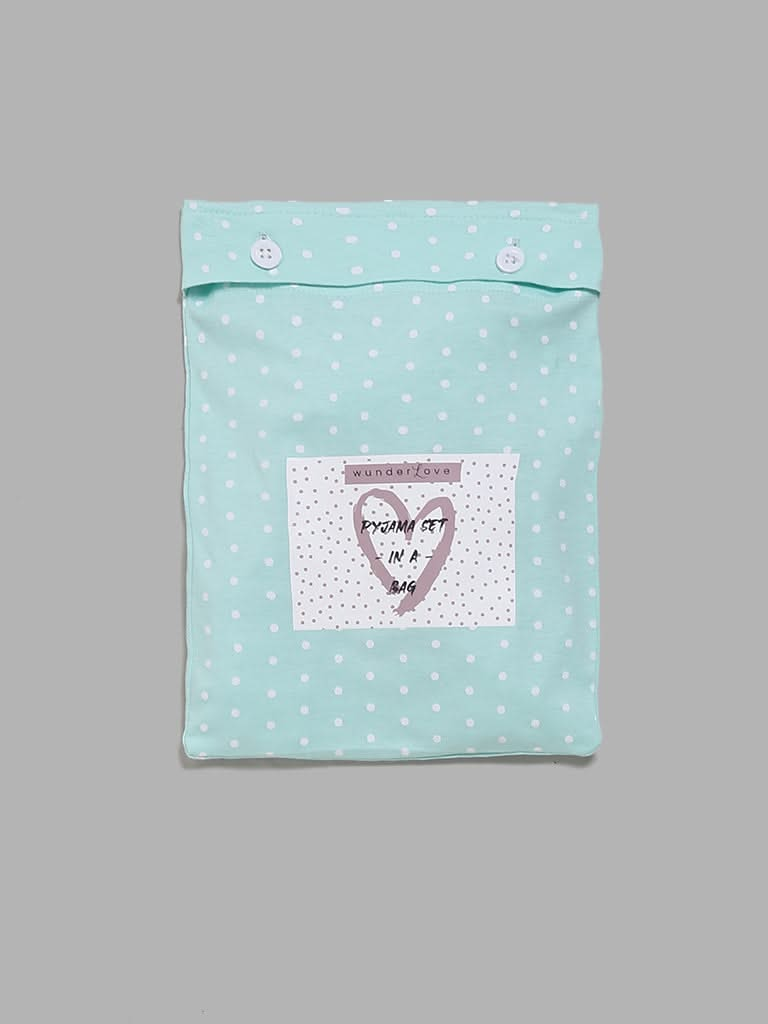 Wunderlove Sage Graphic Printed Pyjamas Set In A Bag