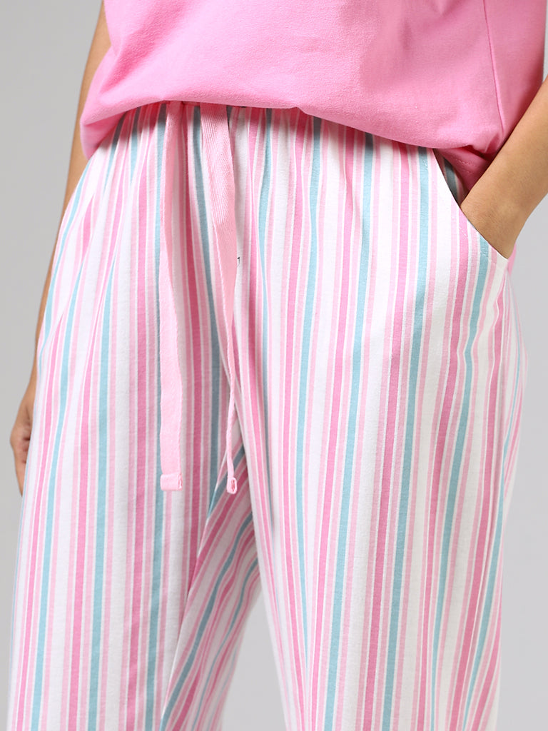 Wunderlove Multicolor Striped Cotton Pyjamas