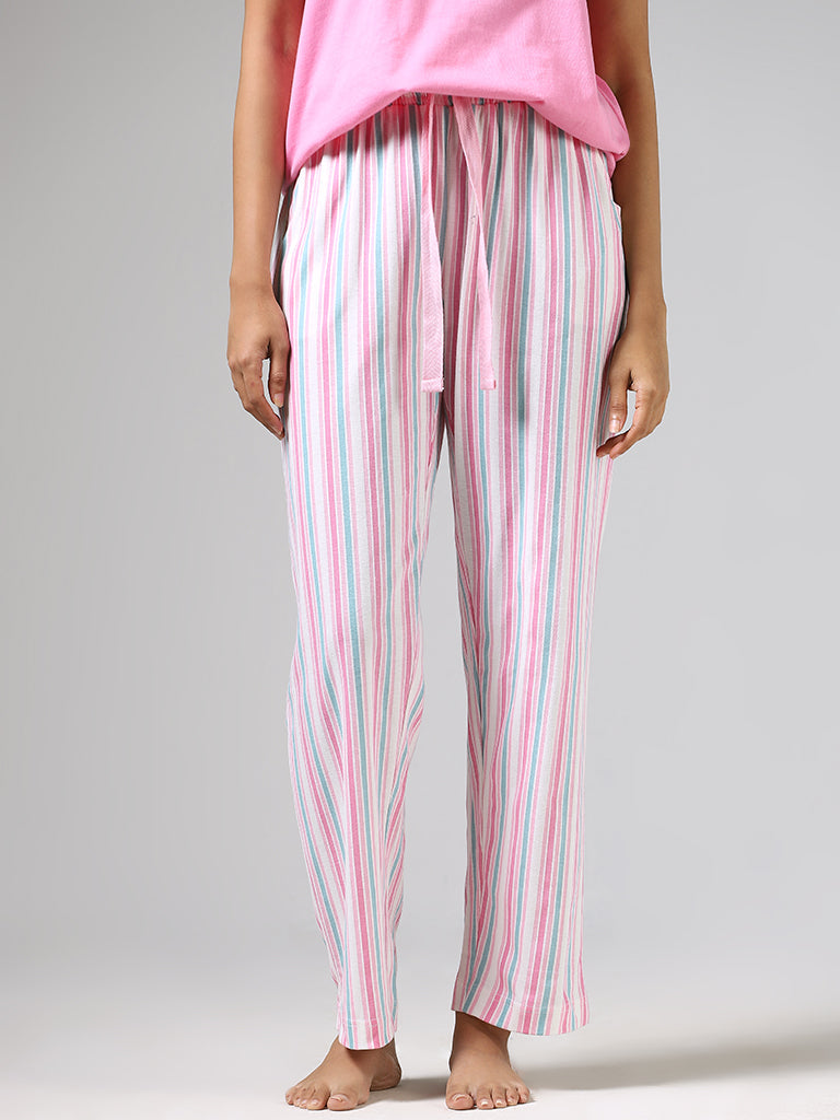 Wunderlove Multicolor Striped Cotton Pyjamas