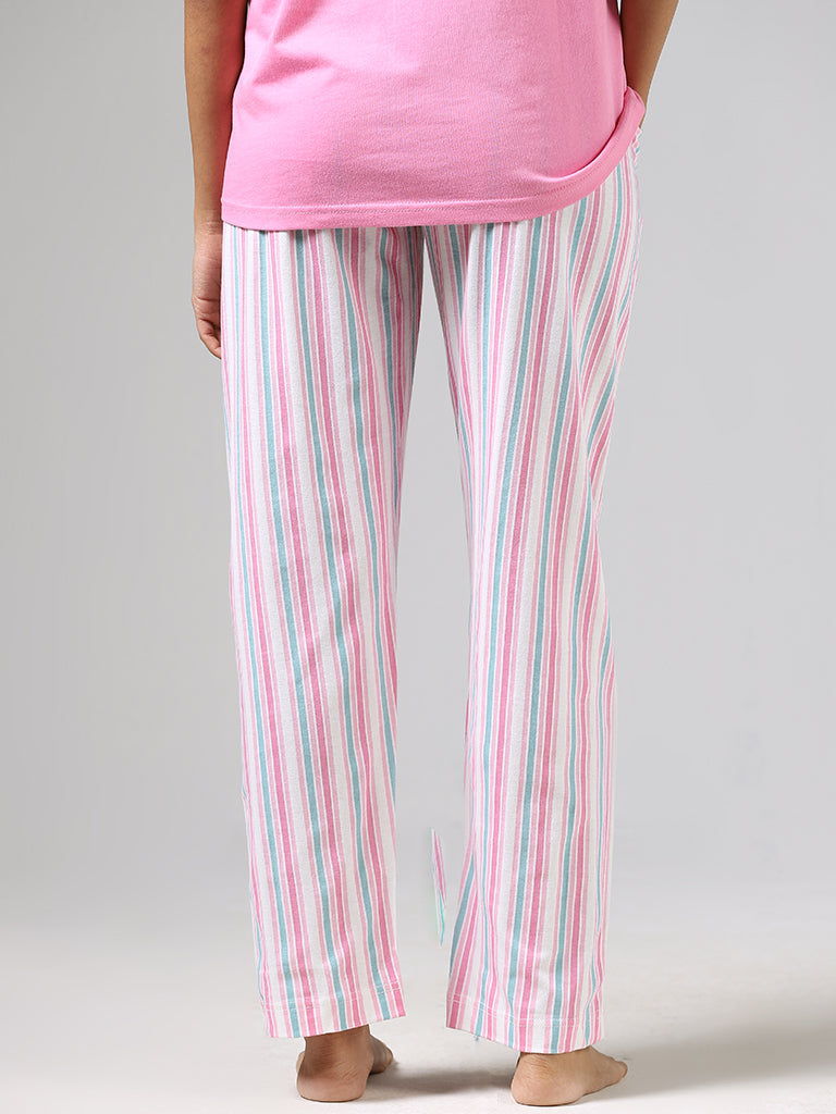 Wunderlove Multicolor Striped Cotton Pyjamas