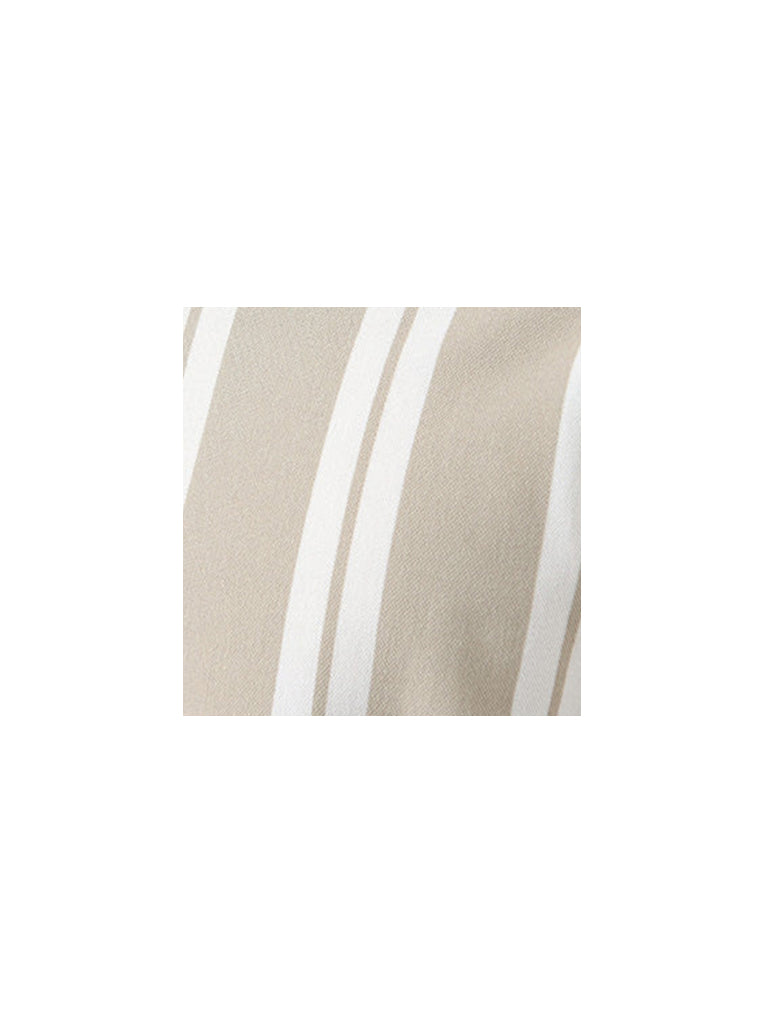 WES Casuals Beige Striped Slim-Fit Polo T-Shirt