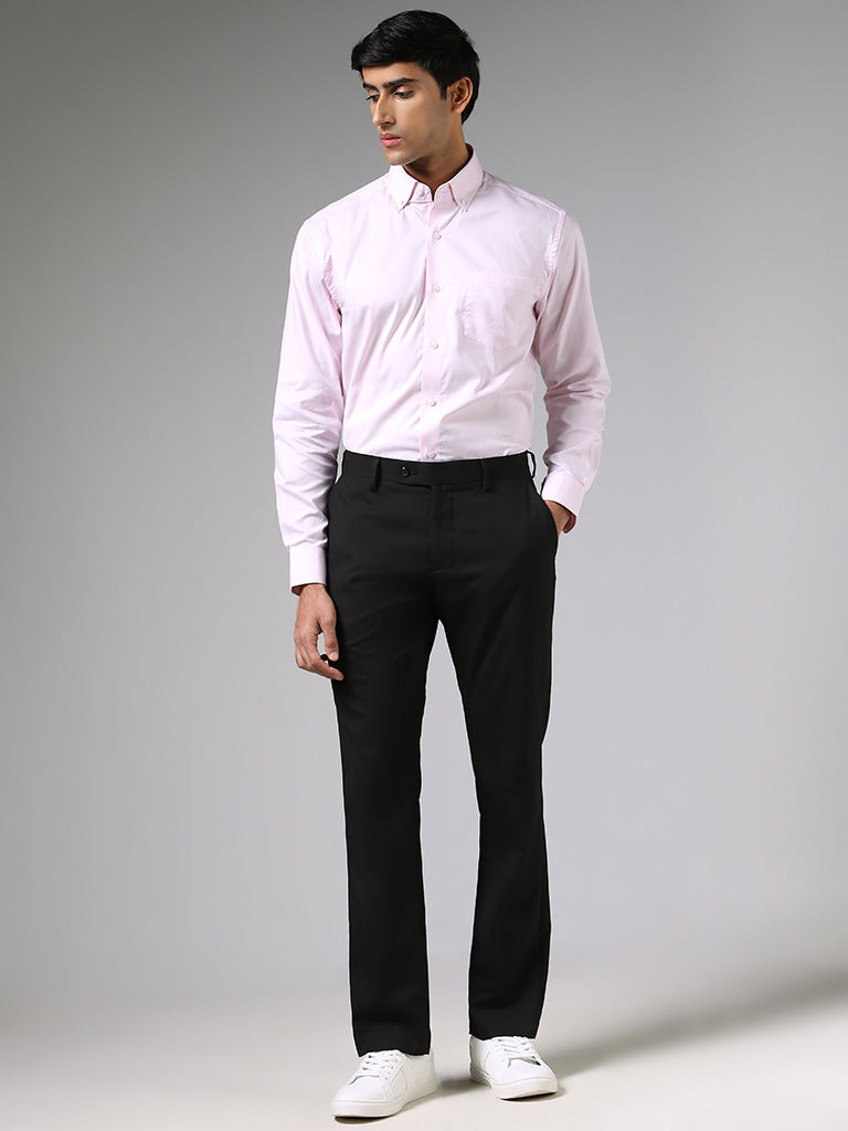 WES Formals Plain Sleek Light Pink Shirt