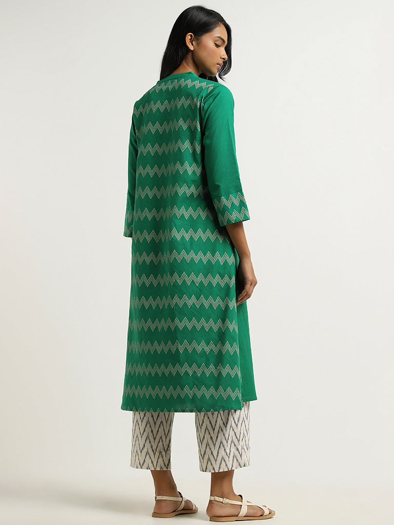 Utsa Green Printed Kurta