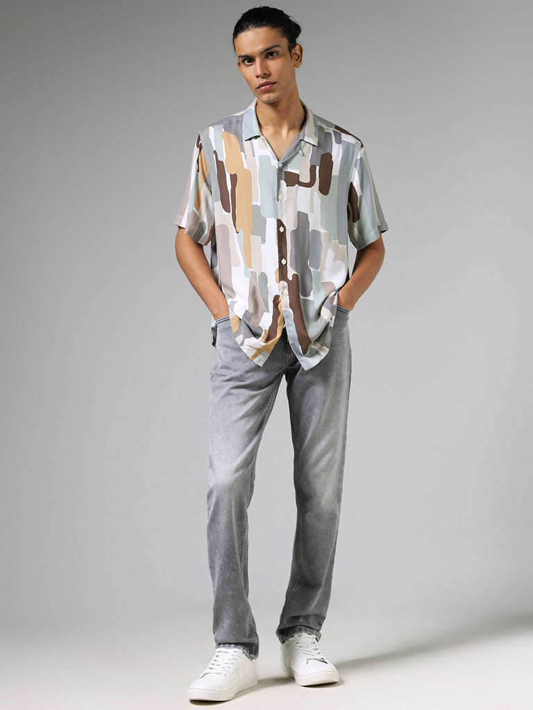 Nuon Multicolor Abstract Printed Relaxed-Fit Shirt