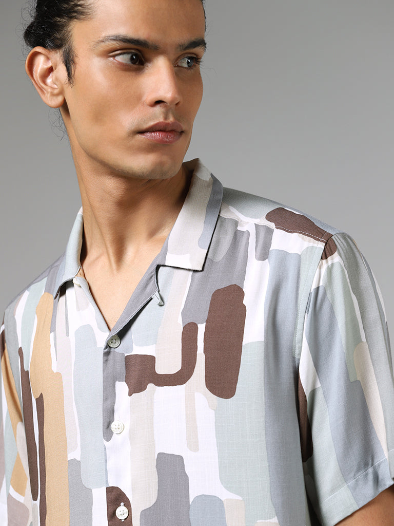 Nuon Multicolor Abstract Printed Relaxed-Fit Shirt