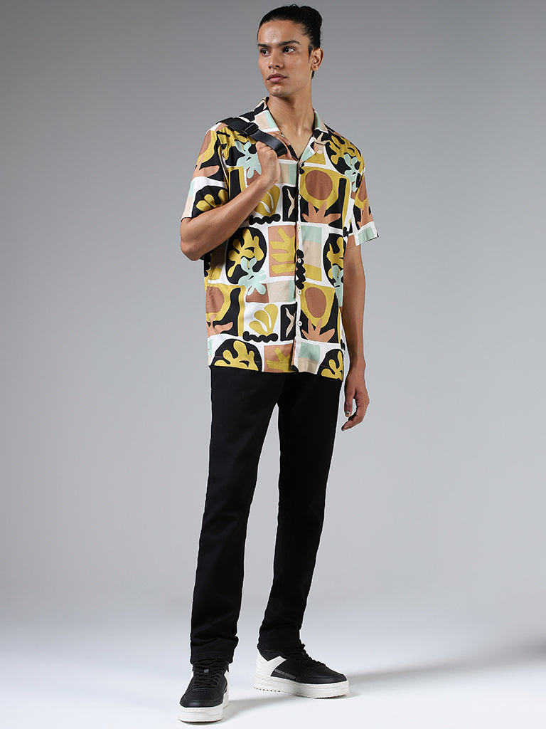 Nuon Multicolor Abstract Printed Relaxed-Fit Shirt