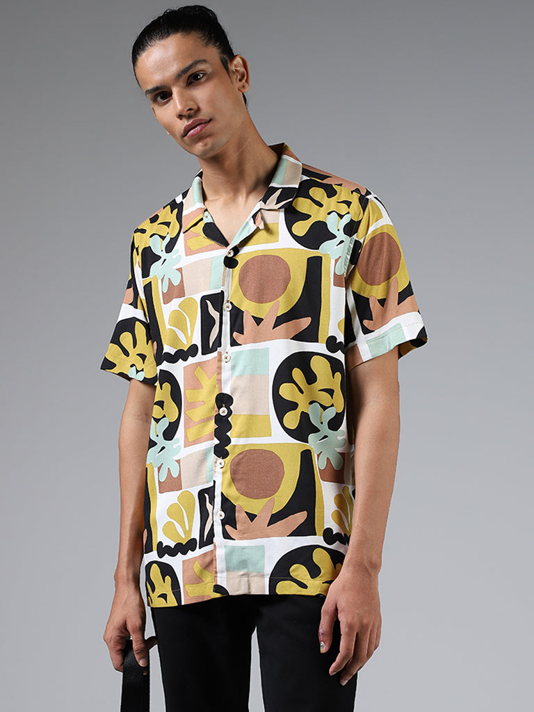 Nuon Multicolor Abstract Printed Relaxed-Fit Shirt