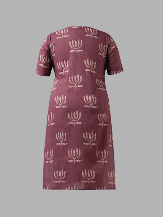 Diza Lilac Printed Cotton Kurta