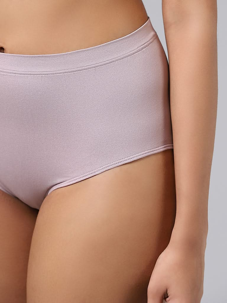 Wunderlove Solid Light Grey Seamless Full Brief