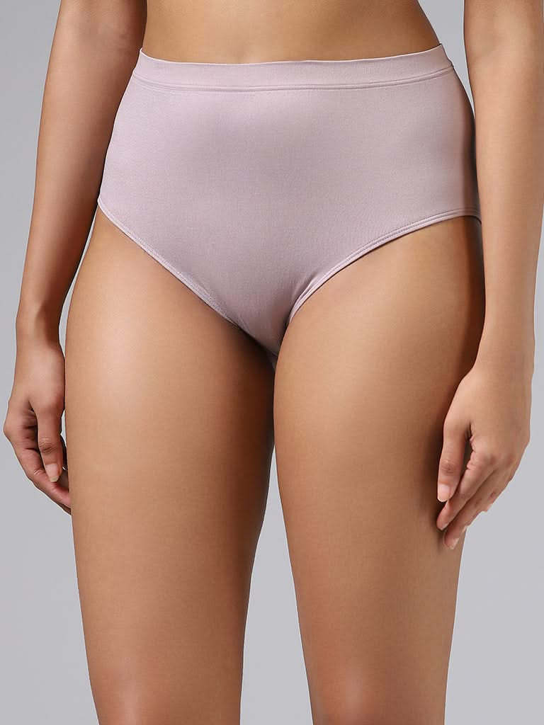 Wunderlove Solid Light Grey Seamless Full Brief