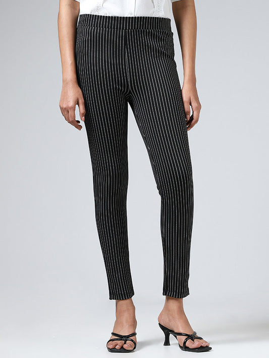 Wardrobe Black Pinstripes Trousers