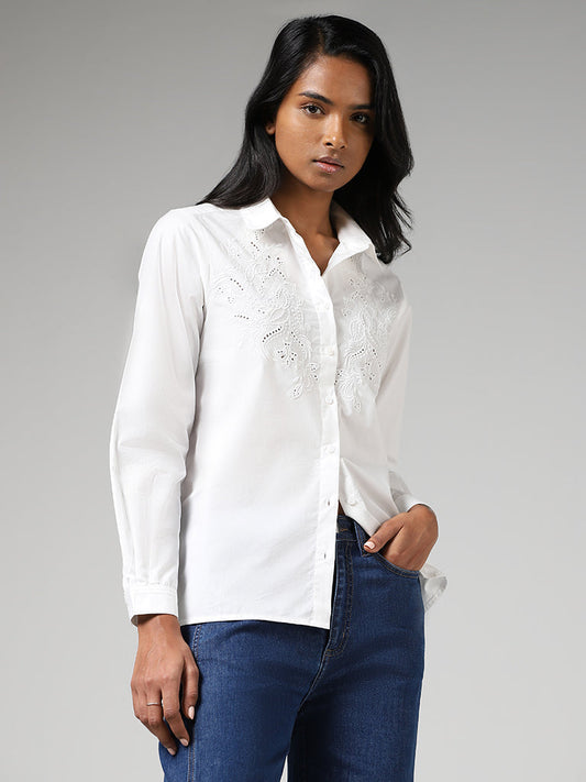 LOV White Embroidered Shirt