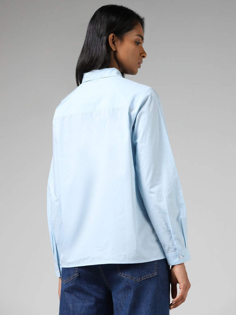 LOV Light Blue Embroidered Shirt