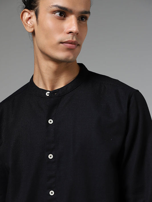 ETA Solid Black Resort-Fit Shirt