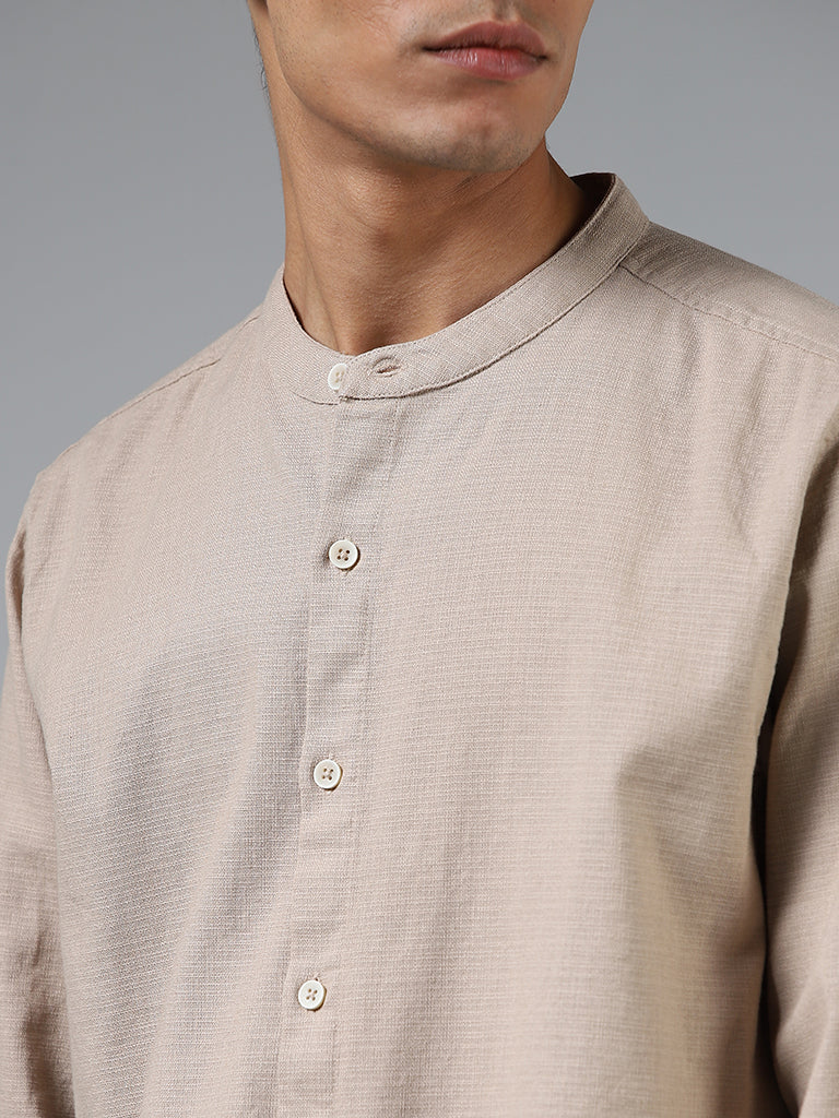 ETA Solid Beige Resort-Fit Shirt