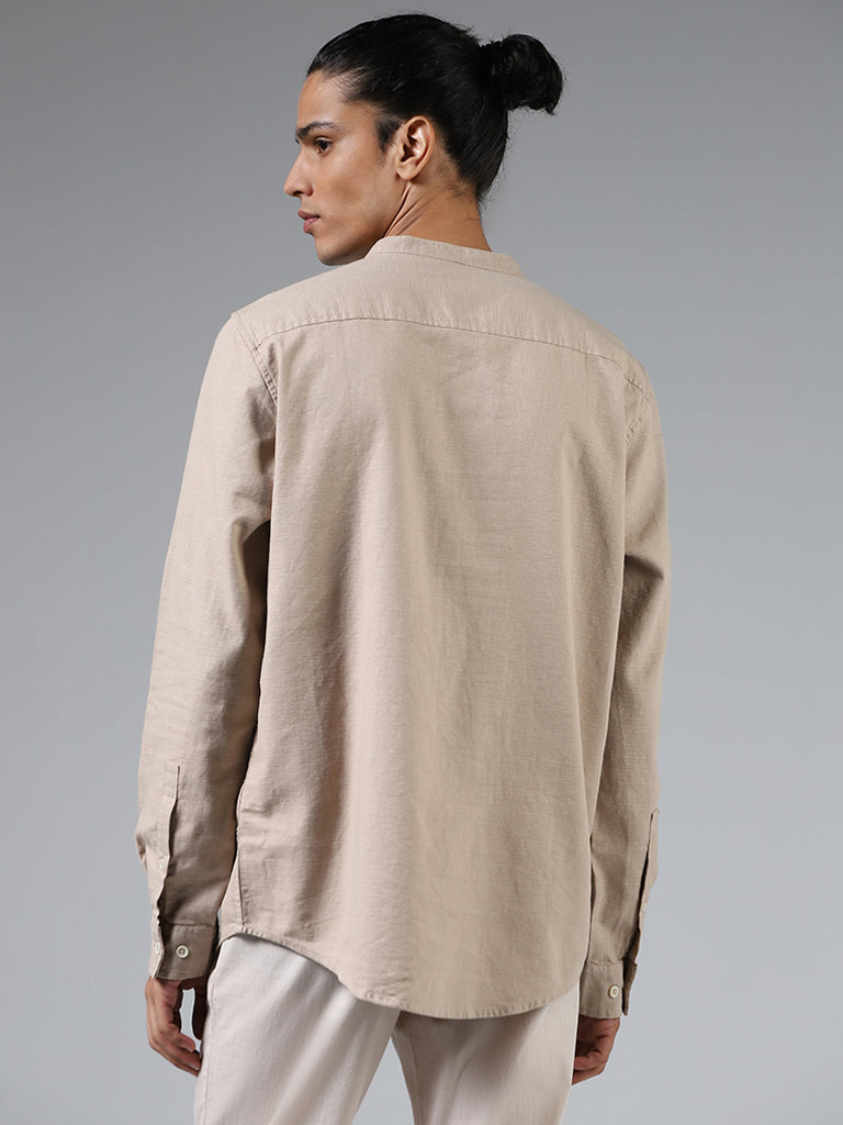 ETA Solid Beige Resort-Fit Shirt