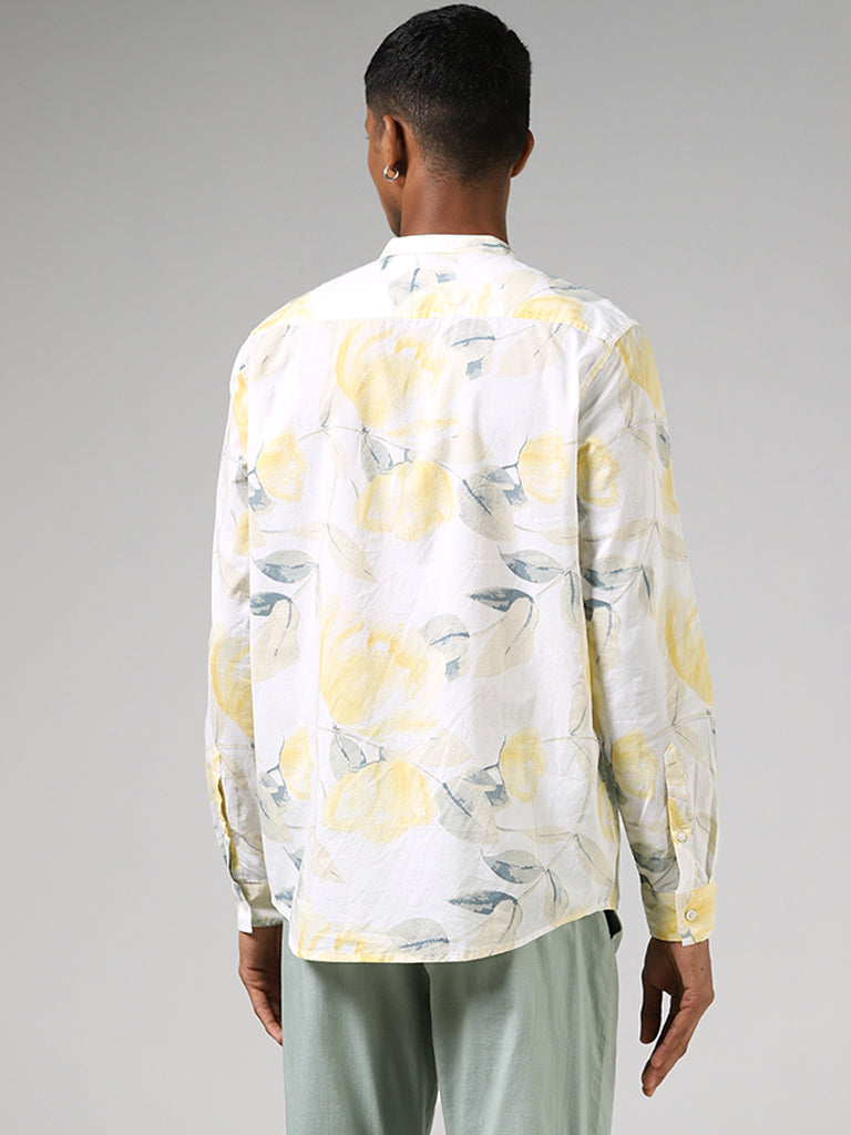 ETA Off White Floral Printed Resort-Fit Shirt