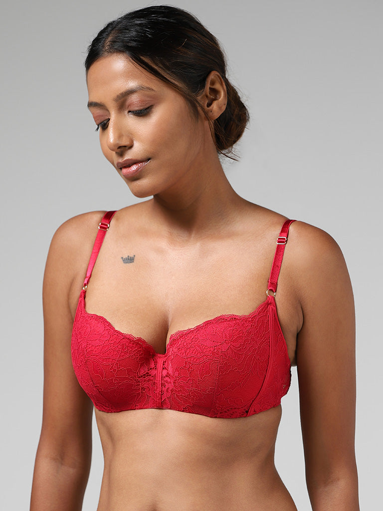 Wunderlove Magenta Lace Balconette Bra