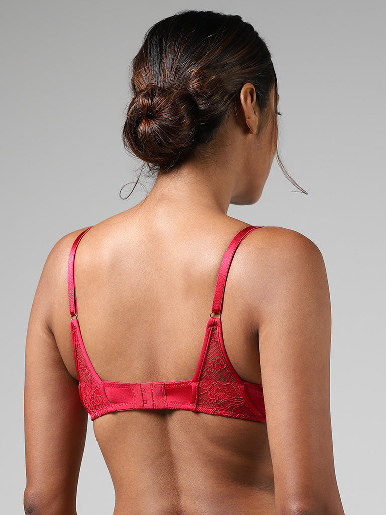 Wunderlove Magenta Lace Balconette Bra