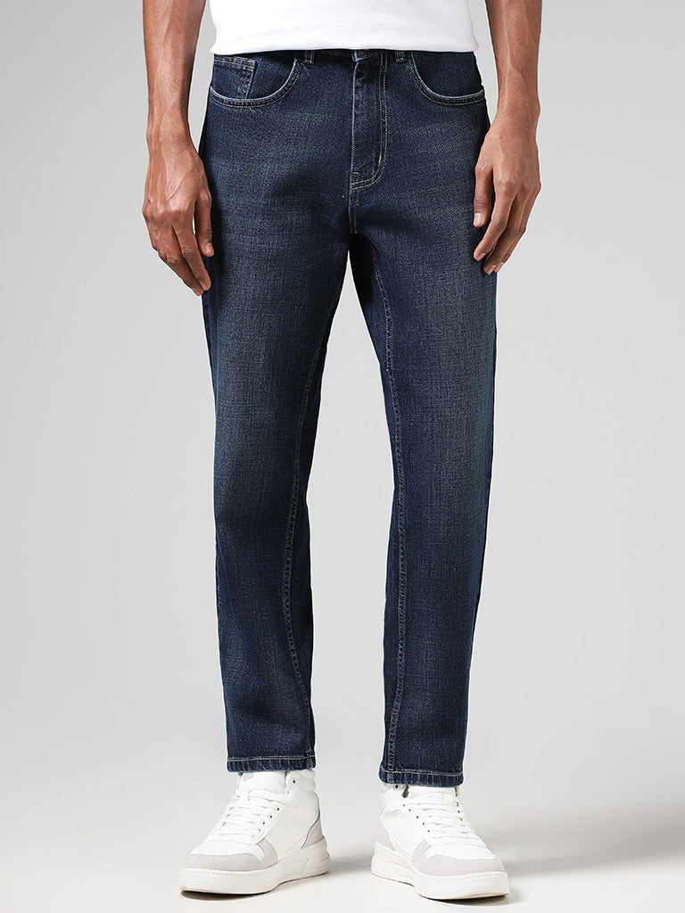 Nuon Dark Blue Slim - Fit Mid - Rise Jeans