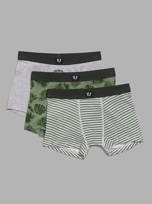 Y&F Kids Multicolour Printed Assorted Briefs - Pack of 3