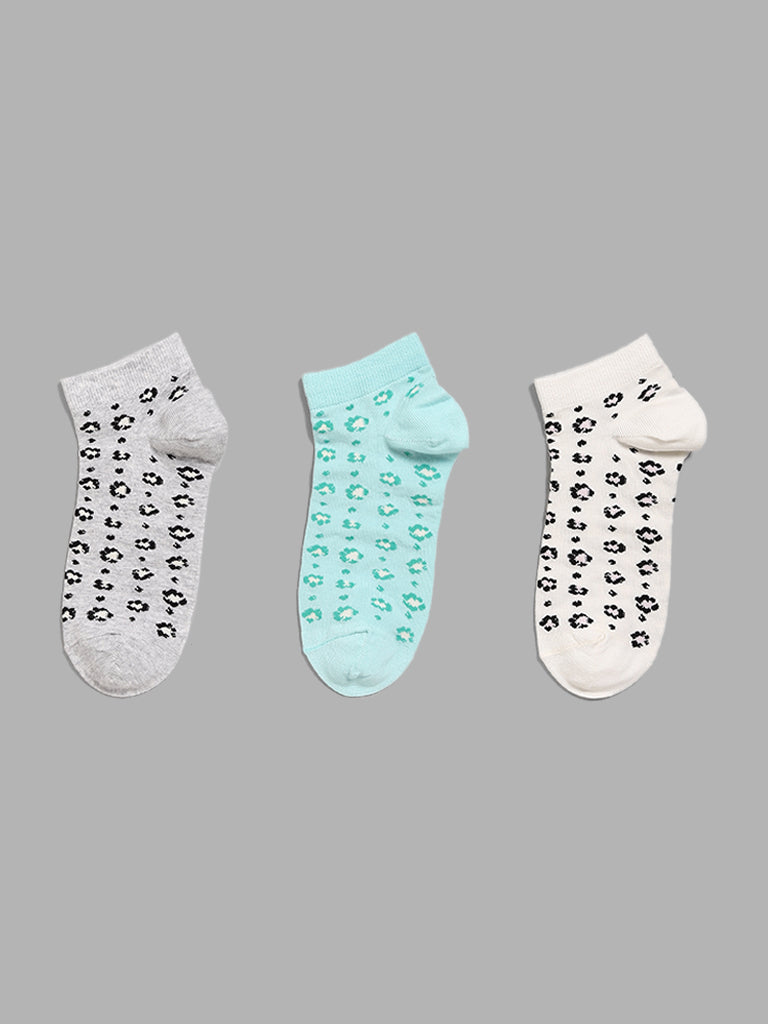 Y&F Kids Multicolour Animal Printed Socks - Pack of 3