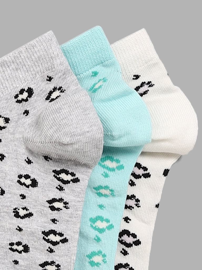 Y&F Kids Multicolour Animal Printed Socks - Pack of 3