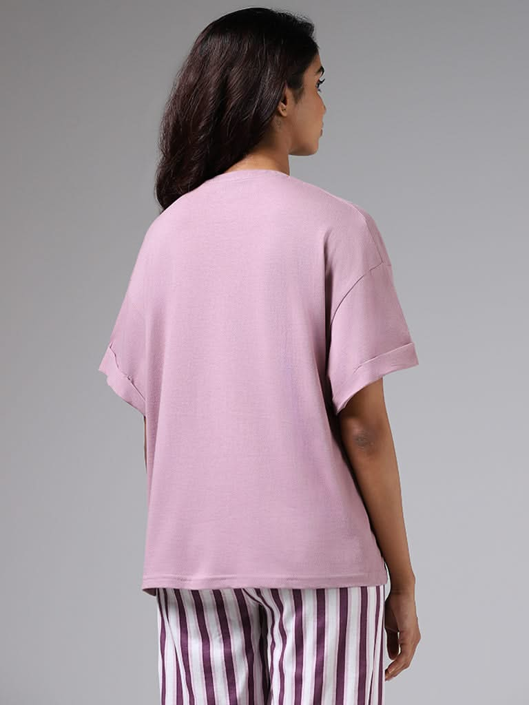 Wunderlove Solid Nude Pink One-Fold T-Shirt