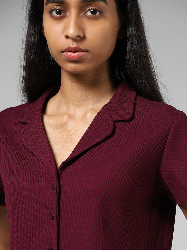 Superstar Plum Fluted Shirt