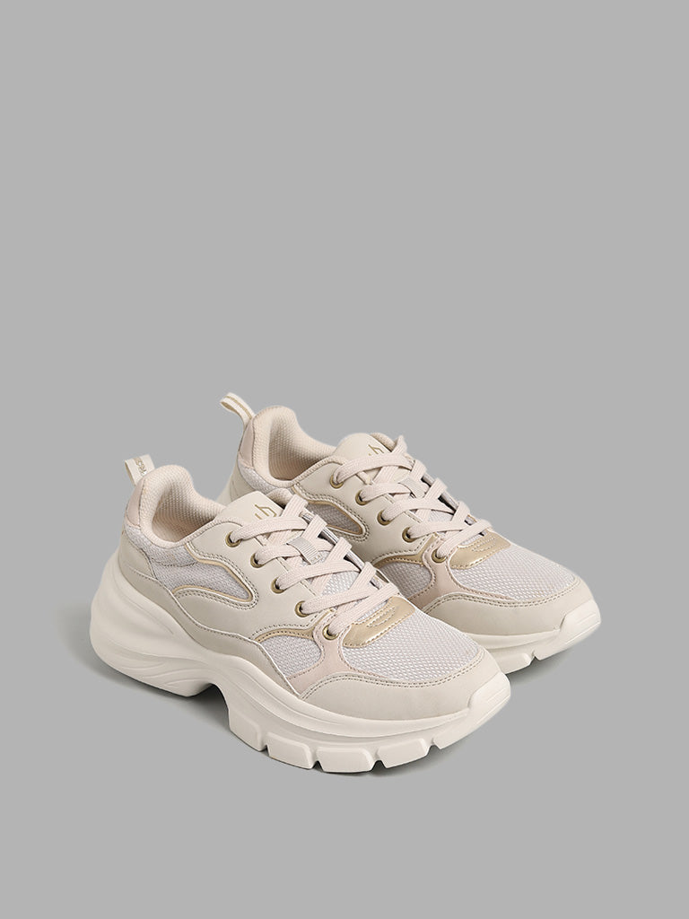 LUNA BLU Beige Chunky Sneakers