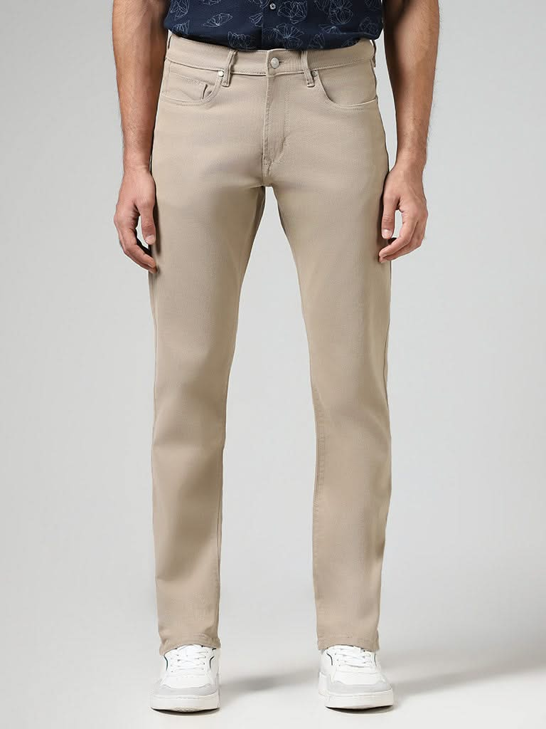 Ascot Beige Relaxed - Fit Mid - Rise Jeans