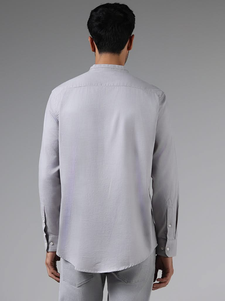 Ascot Solid Grey Relaxed-Fit Shirt